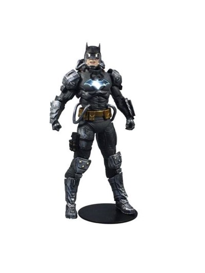 Figura mcfarlane toys dc multiverse batman hazmat suit gold etiqueta luz logo batman