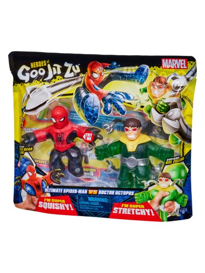 Pack de 2 figuras bandai goo jit zu marvel héroes spiderman vs dr octopus