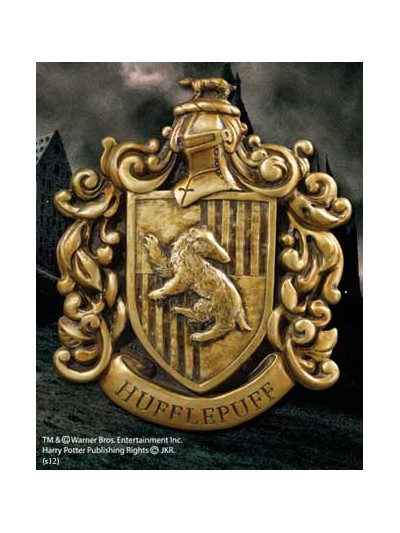 Escudo de pared the noble collection harry potter casa hufflepuff resina 20 x 28 cm