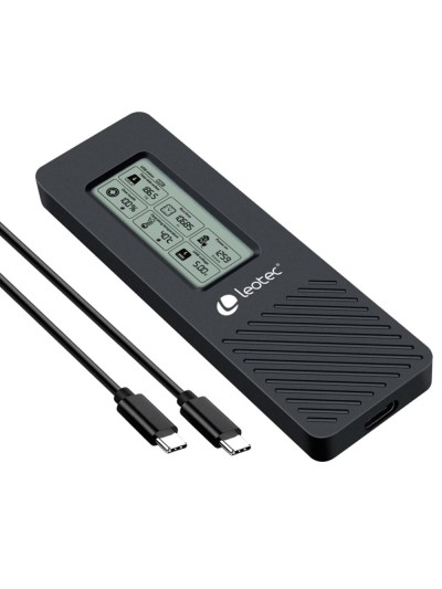 Caja externa leotec para discos m.2 usb tipo c con panel lcd