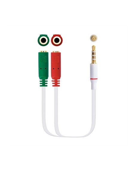 Cable audio 1 x 3.5mm a 2 x jack 3.5mm nanocable - macho - hembra - 20cm