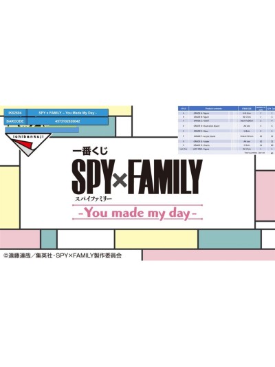 Ichiban kuji banpresto spy x family you made my day lote 80 articulos