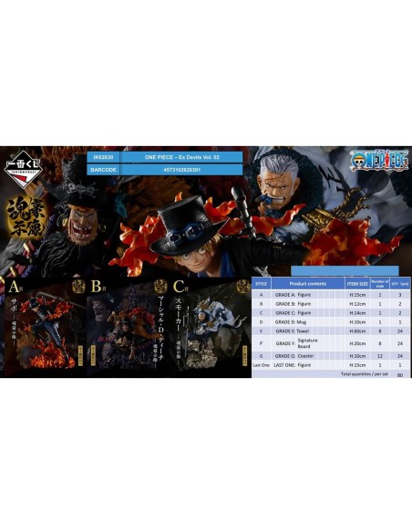 Ichiban kuji one piece ex devils vol 2 lote 80 articulos