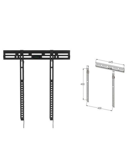 Soporte fijo de pared phoenix para tv - monitor hasta 55 pulgadas vesa hasta 400x400 hasta 50kg negro