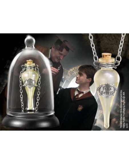 Réplica the noble collection harry potter collar en cristal con cadena poción suerte líquida