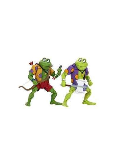 Pack 2 figuras neca ranas genghis & rasputin scale action figure tmnt cartoon re - run