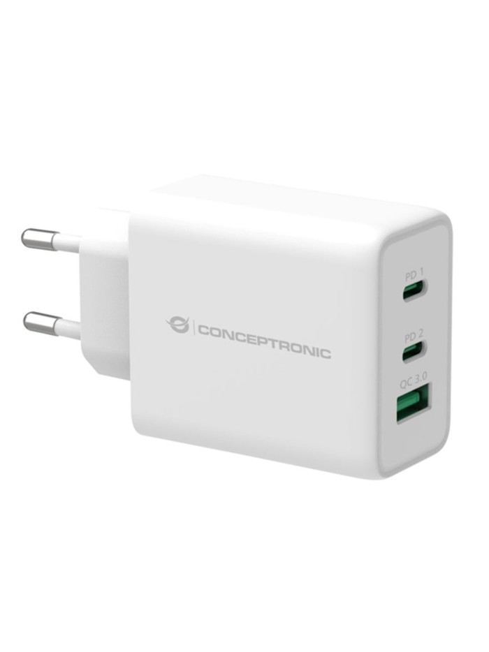 Cargador conceptronic carga rapida pd 1 puerto usb tipo a - 2 puertos usb tipo c - althea - 65w - blanco Cargador conceptronic carga rapida pd 1 puerto usb tipo a - 2 puertos usb tipo c - althea - 65w - blanco