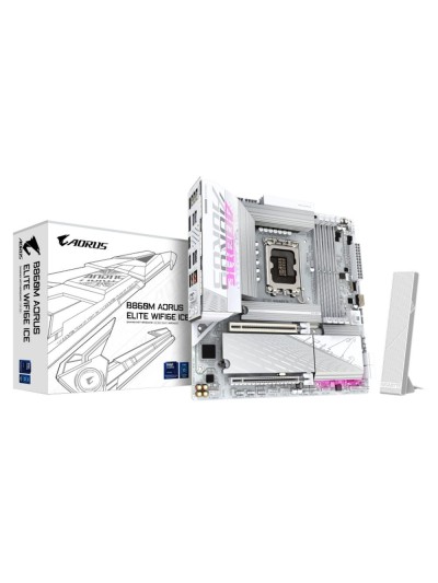 Placa base gigabyte b860m aorus elite wifi6e ice matx - 4x ddr5 lga1851