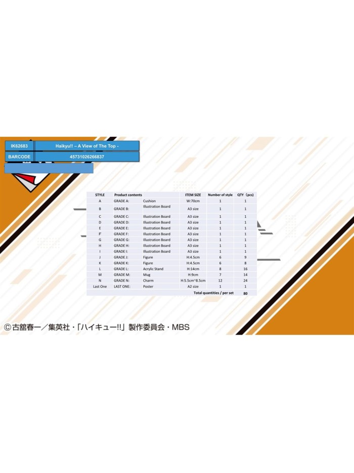 Ichiban kuji banpresto haikyu!! a view of the top lote 80 articulos Ichiban kuji banpresto haikyu!! a view of the top lote 80 articulos