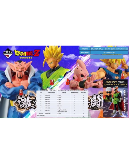 Ichiban kuji banpresto dragon ball crash!! battle for the universe lote 80 articulos