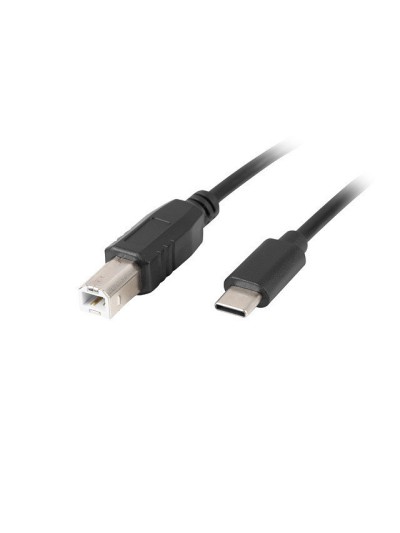 Cable usb lanberg usb tipo c m a usb tipo b m 2.0 ferrita 3m negro