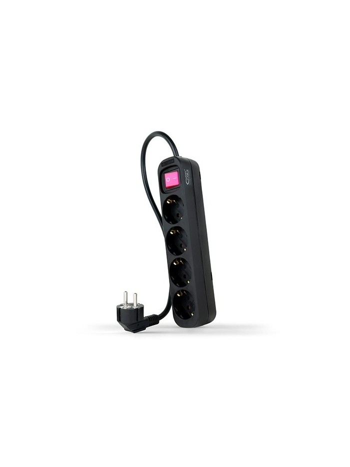 Regleta 4 tomas 1.4m con interruptor nanocable negro 4 tomas - 250v - proteccion Regleta 4 tomas 1.4m con interruptor nanocable negro 4 tomas - 250v - proteccion