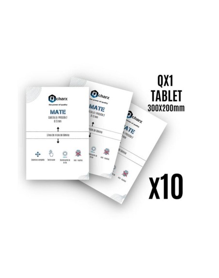 Laminas de proteccion frontales qcharx tablet mate qx1 10 unidades