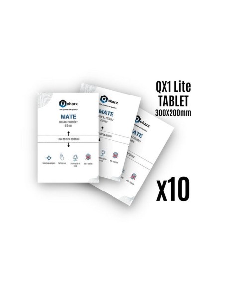 Laminas de proteccion frontales qcharx tablet mate qx1 lite 10 unidades