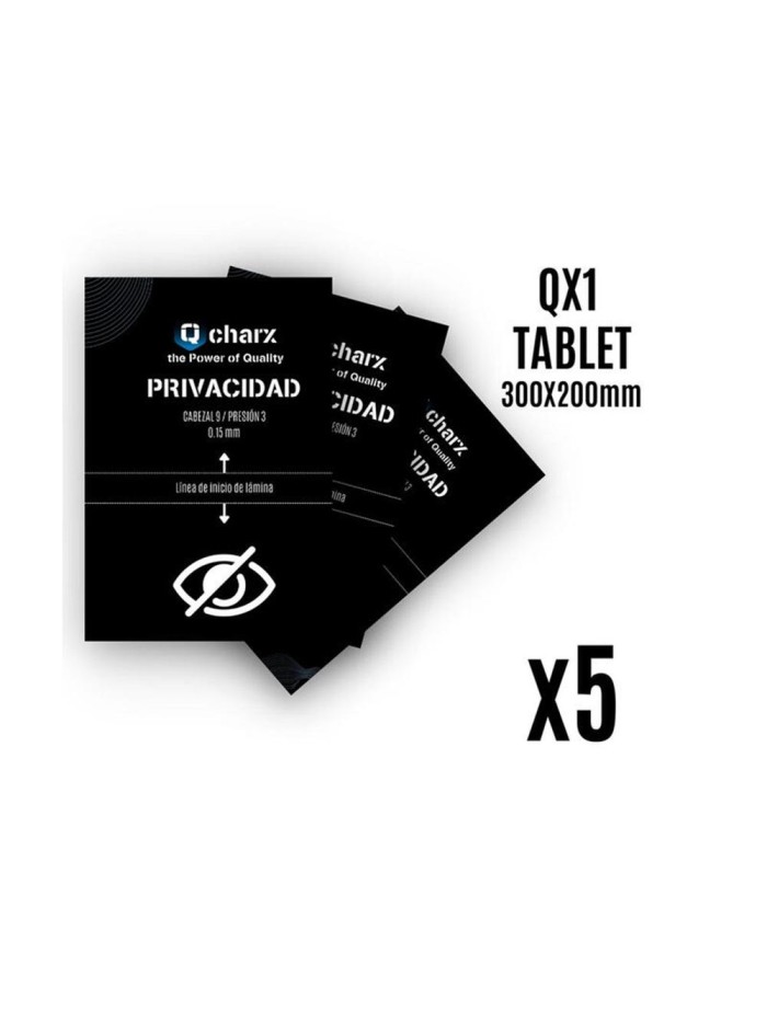 Laminas de proteccion frontales qcharx tablet privacidad qx1 5 unidades
