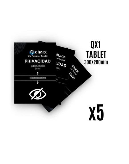 Laminas de proteccion frontales qcharx tablet privacidad qx1 5 unidades