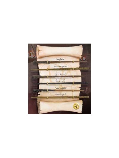 Replica the noble collection harry potter ejercito de dumbledore coleccion 6 varitas en exposicion