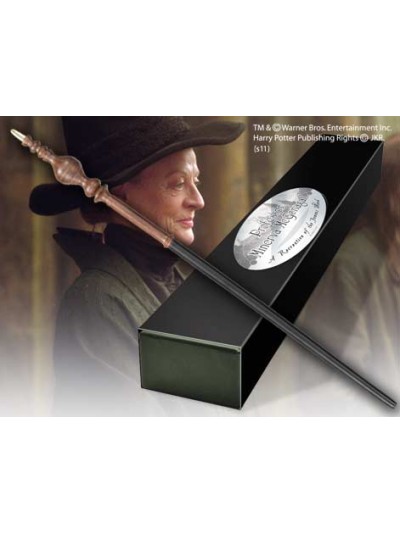 Replica the noble collection harry potter minerva mcgonagall varita con caja y placa de identificacion