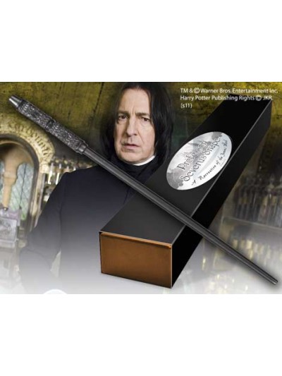 Replica the noble collection harry potter severus snape varita con caja y placa de identificacion