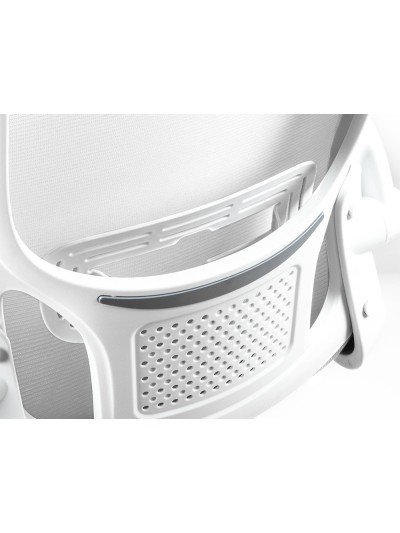 Silla q-connect oficina alba malla base metalica alt max 1110 anc 610 prof 580 ruedas premium color blanco