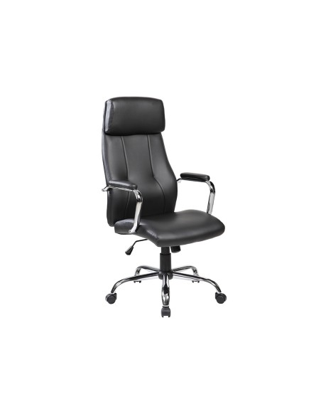 Silla rocada direccion simil piel con brazos metalicos sistema basculante 1180x530 mm