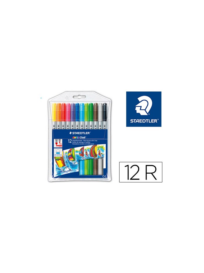 Rotulador staedtler noris club doble punta caja de 12 unidades colores surtidos Rotulador staedtler noris club doble punta caja de 12 unidades colores surtidos