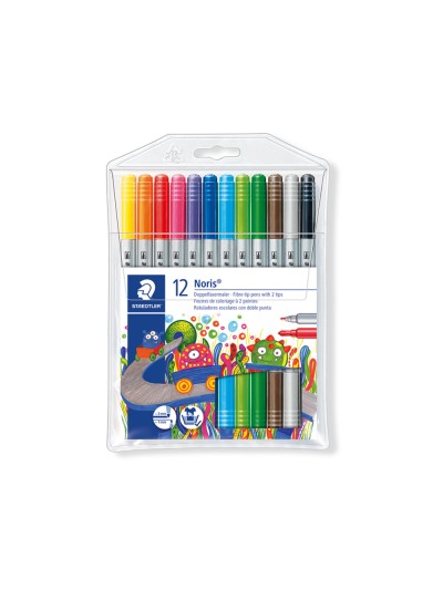 Rotulador staedtler noris club doble punta caja de 12 unidades colores surtidos