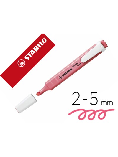 Rotulador stabilo fluorescente fino swing cool pastel rosa cerezo enflor
