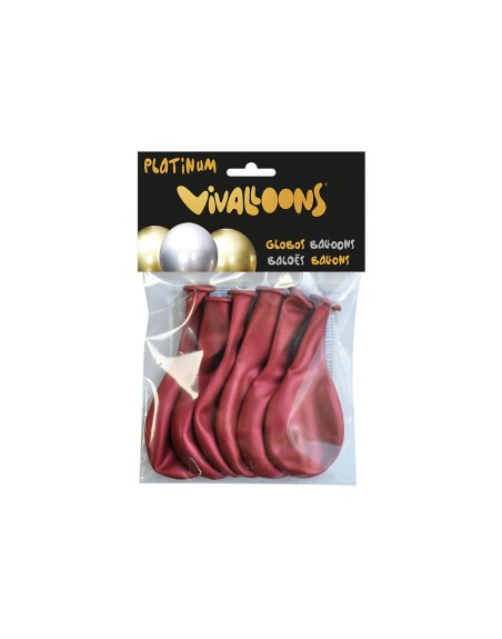 Globo 100% latex biodegradable rojo medianoche blister de 6 unidades