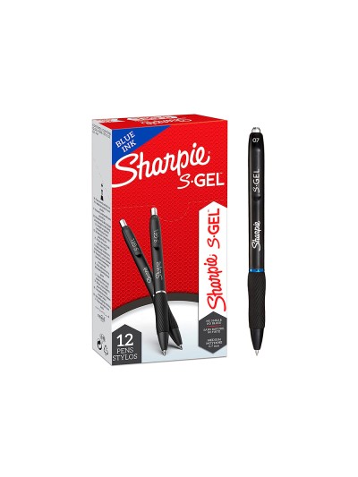 Boligrafo sharpie retractil tinta gel punta 0,7 mm color azul