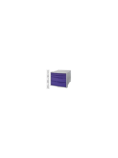 Fichero cajones de sobremesa esselte colour breeze plastico 4 cajones color lavanda