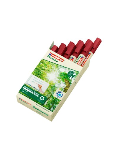 Rotulador edding 28 para pizarra blanca ecoline 90% reciclado color rojo punta redonda 1,5-3 mm recargable