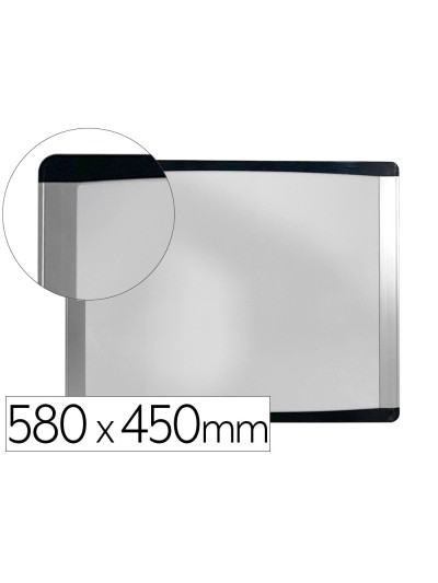Pizarra blanca bi-office inka magnetica acero lacado marco de aluminio y laterales plastico negro 580x450 mm