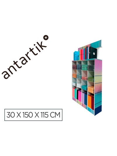 Cuaderno y carpeta antartik expositor de suelo carton con 169 unidades 30x150x115 cm