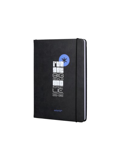 Agenda escolar antartik 25-26 encuadernada go! simil piel negro semana vista a5 bilingüepapel fsc 80 gr