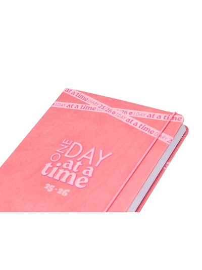 Agenda escolar antartik 25-26 encuadernada go! simil piel rosa semana vista a5 bilingüe papel fsc 80 gr