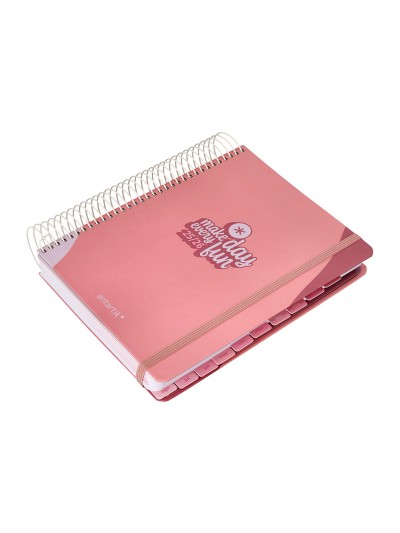 Agenda escolar antartik 25-26 espiral fun day rosa dia pagina a5 bilingüe papel fsc 80 gr
