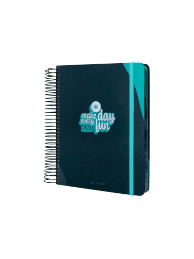 Agenda escolar antartik 25-26 espiral fun day azul oscuro dia pagina a5 bilingüe papel fsc 80 gr