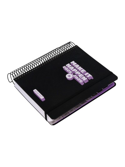 Agenda escolar antartik 25-26 espiral neon negro dia pagina a5 bilingüe papel fsc 80 gr