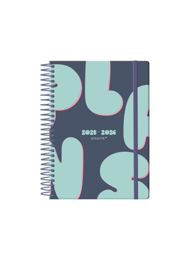 Agenda escolar antartik 25-26 espiral plans azul dia pagina a5 bilingüe papel fsc 80 gr