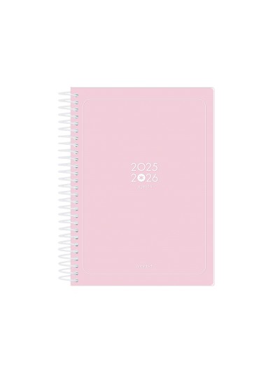 Agenda escolar antartik 25-26 espiral essentials rosa dia pagina a5 bilingüe papel fsc 80 gr