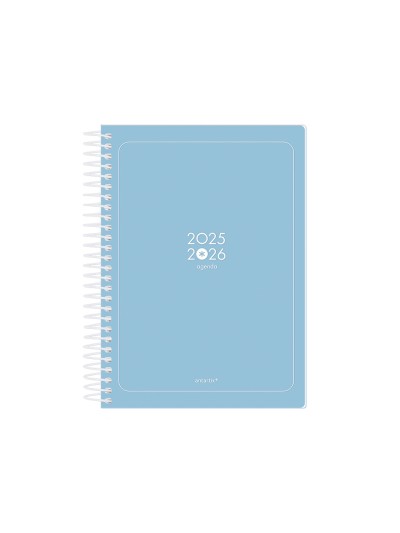 Agenda escolar antartik 25-26 espiral essentials azul dia pagina a5 bilingüe papel fsc 80 gr