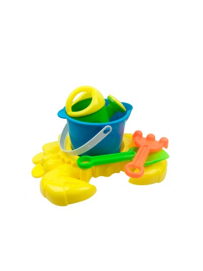 Cubo de playa ao zhi para jugar con la arena set 7 piezas cangrejo