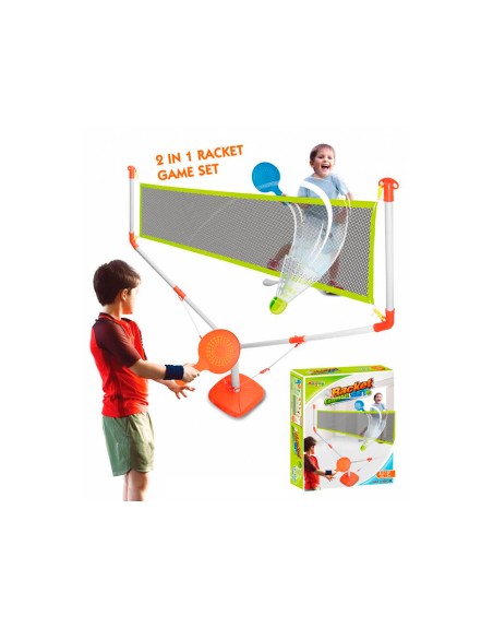 Raquetas kingsport con red 2 en 1 tenis y badminton +3 años