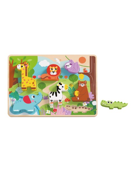 Puzle infantil imaginovo madera 3d animales +12 meses 8 piezas 29,5x22x1,7cm