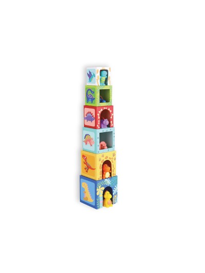 Juego infantil imaginovo cubos apilables nidos dinosaurios +12 meses 12 piezas 13x13x13cm