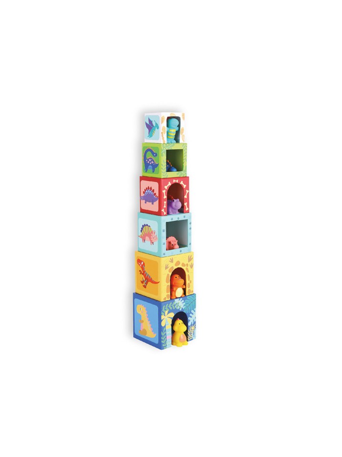 Juego infantil imaginovo cubos apilables nidos dinosaurios +12 meses 12 piezas 13x13x13cm Juego infantil imaginovo cubos apilables nidos dinosaurios +12 meses 12 piezas 13x13x13cm