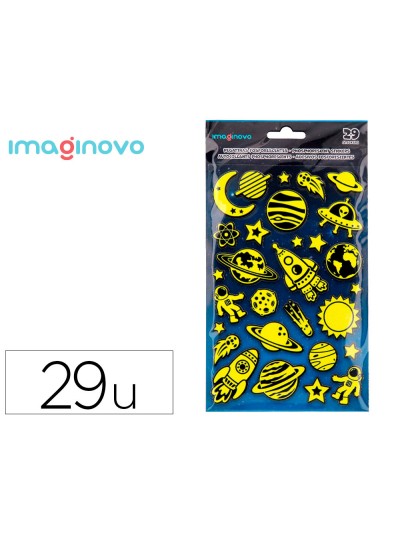 Pegatinas imaginovo luminosas planetas con relieve 190x105 mm en blister