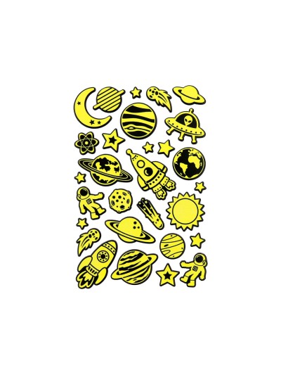 Pegatinas imaginovo luminosas planetas con relieve 190x105 mm en blister