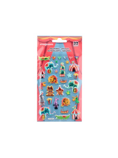 Pegatinas imaginovo kids circo goma eva 190x105 mm en blister
